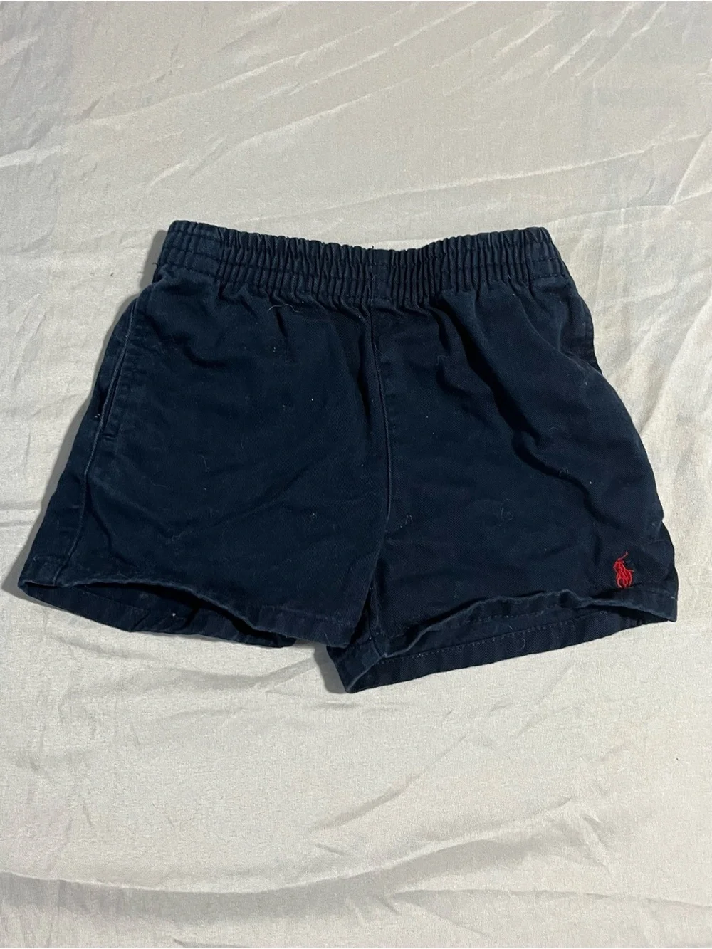 Ralph Lauren Navy Cotton Shorts with Red Pony Boys Size 9 Months